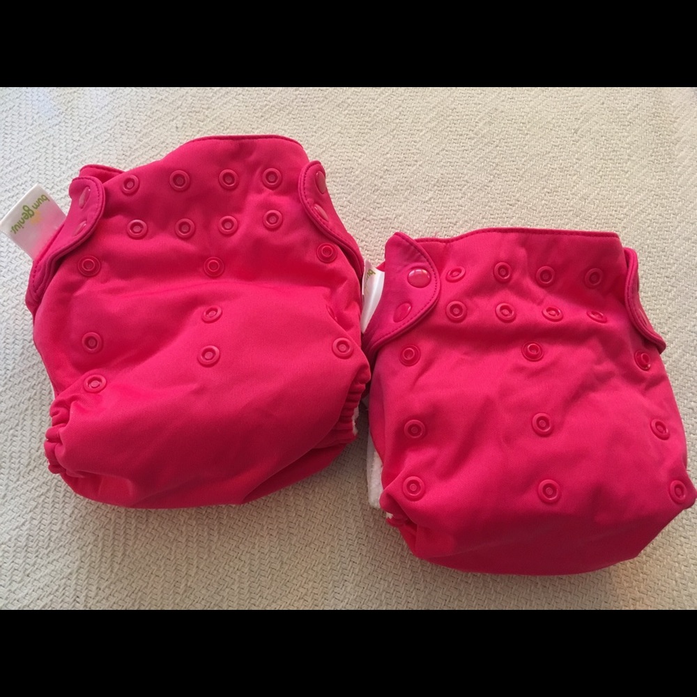 Two EUC BumGenius Freetime cloth diapers